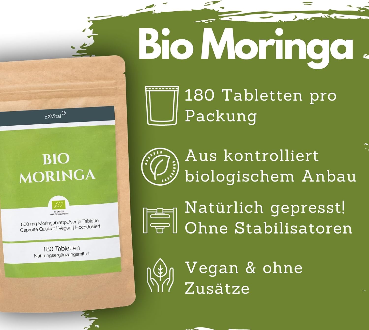 EXVital Beauty Moringa BIO compresse 3000 mg 180 pezzi vegano