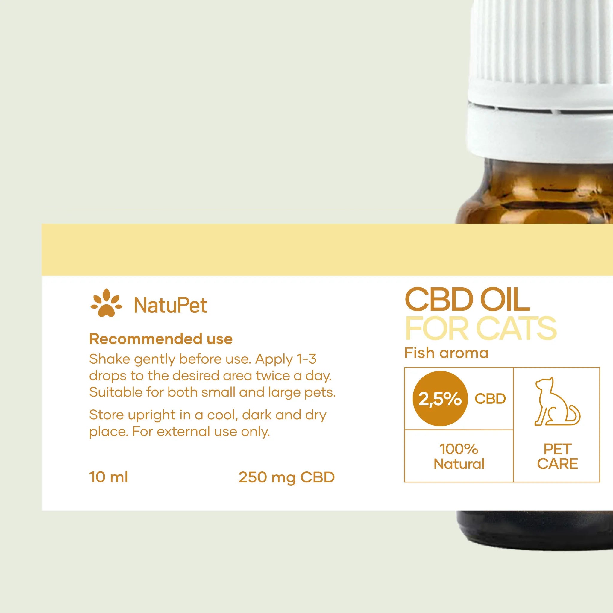 Nordic Oil Plus olio CBD gatti 2,5% 10ml gusto pesce