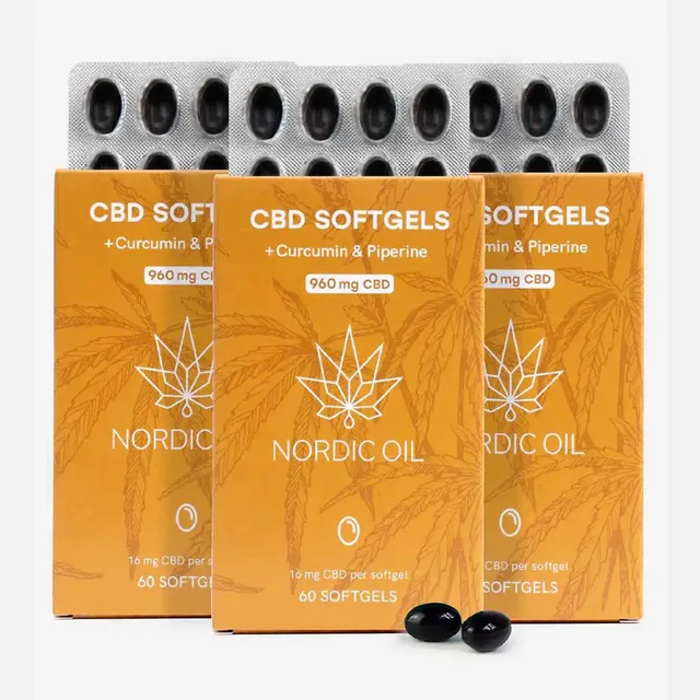 Nordic Oil CBD con Curcumina capsule 960mg 3x2 dosaggio standard