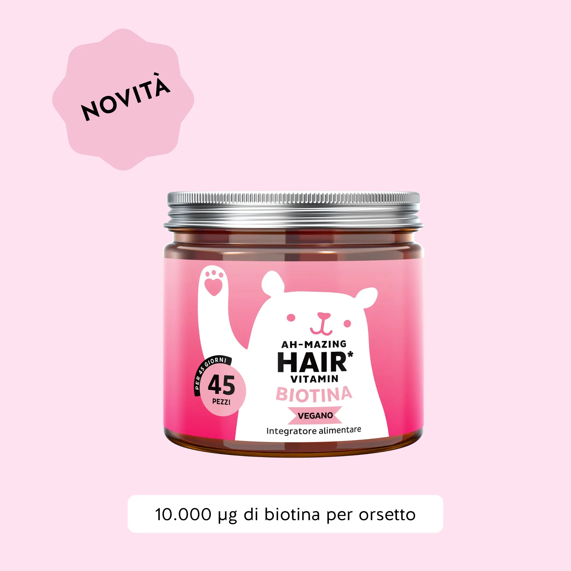 Beauty Bears Ah-Mazing Hair Biotina gommose 45 giorni vegan
