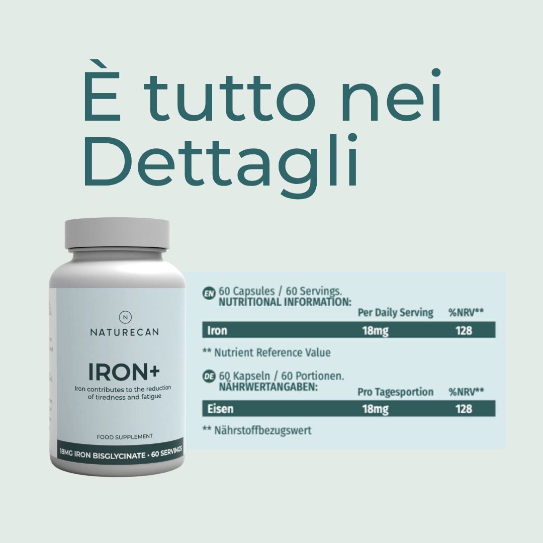 Naturecan Vitamins Iron+ compresse ferro 60 capsule stanchezza