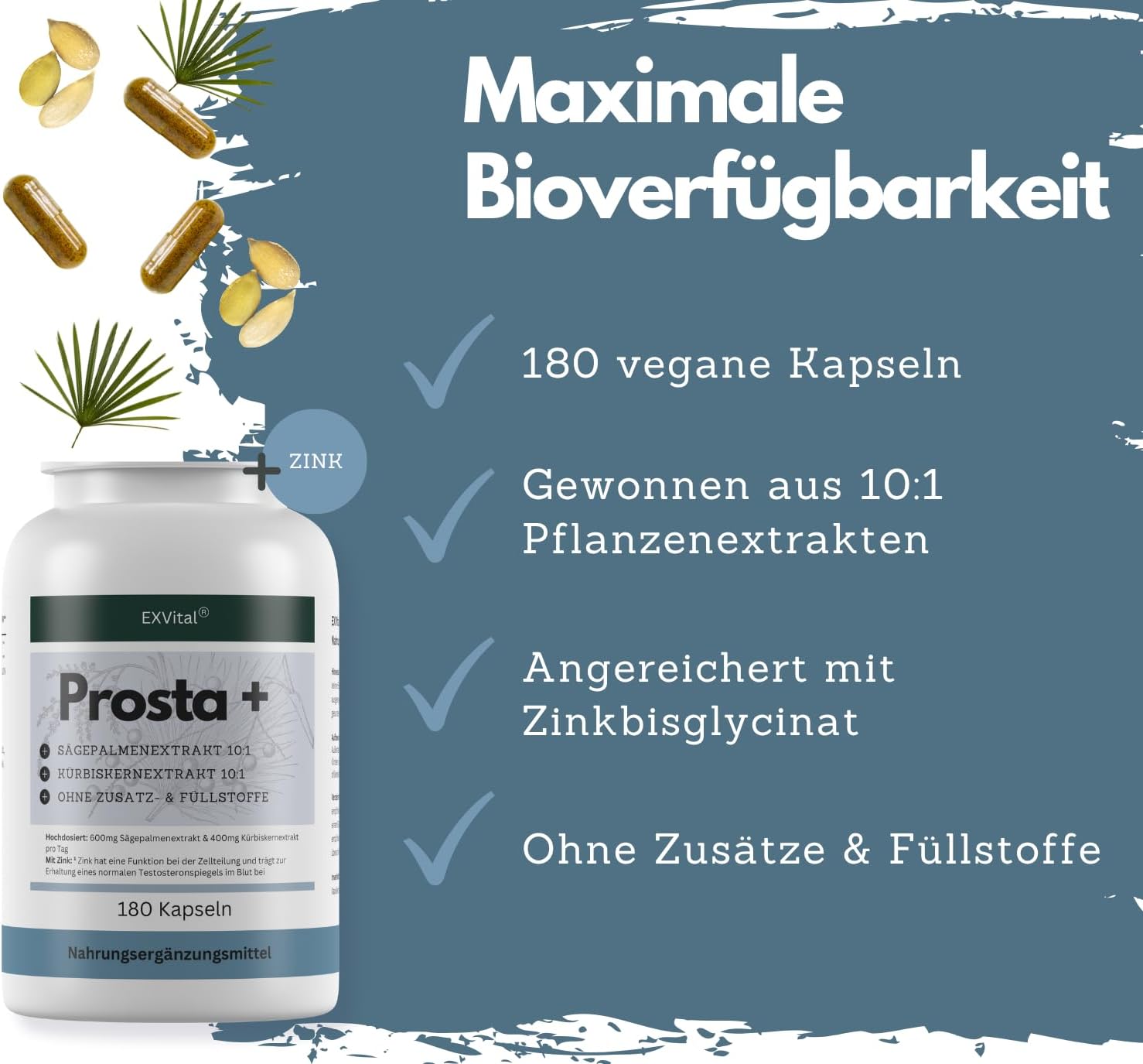 EXVital Männergesundheit Prosta+ capsule prostata 180 pezzi zinco