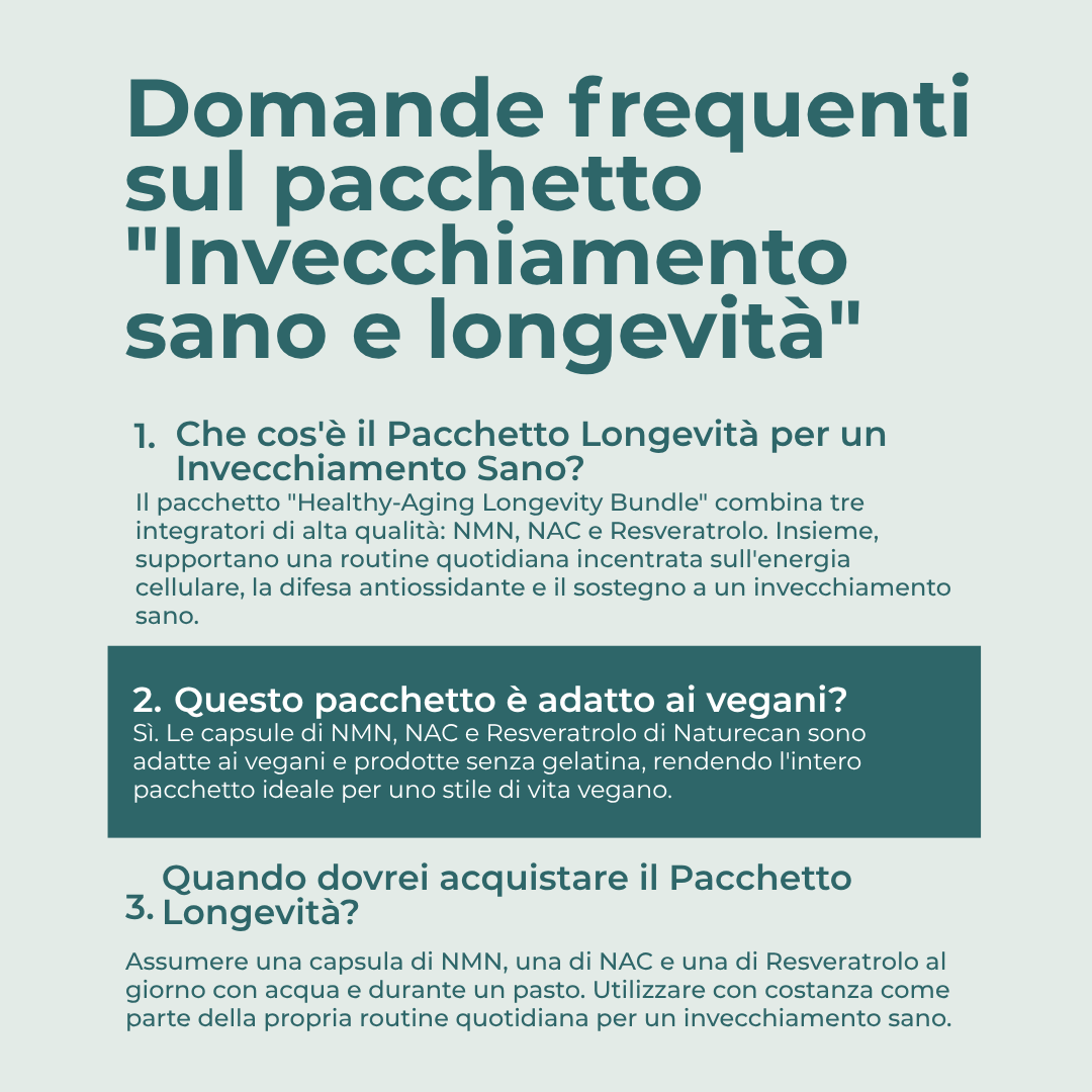 Naturecan Bundles Anti-età NMN NAC Resveratrolo Capsule Longevità