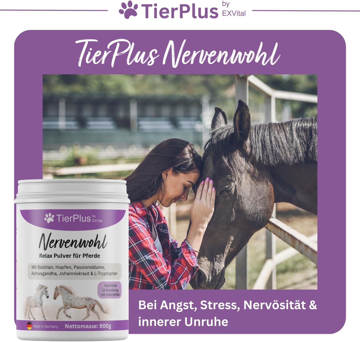 EXVital TierPlus Nervenwohl polvere cavalli 900 g relax