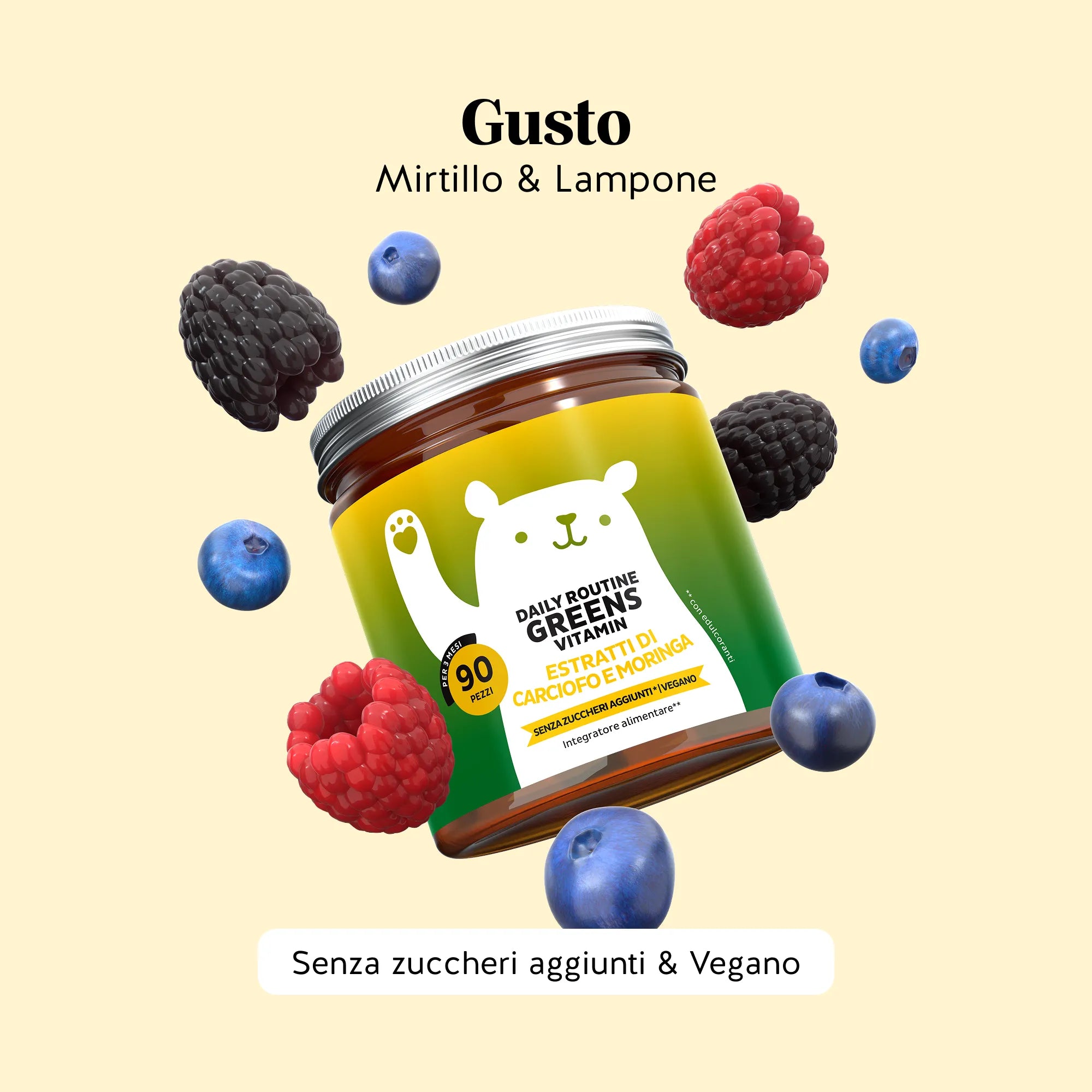 Beauty Bears Daily Routine Greens Vitamin gommose 45 giorni energia