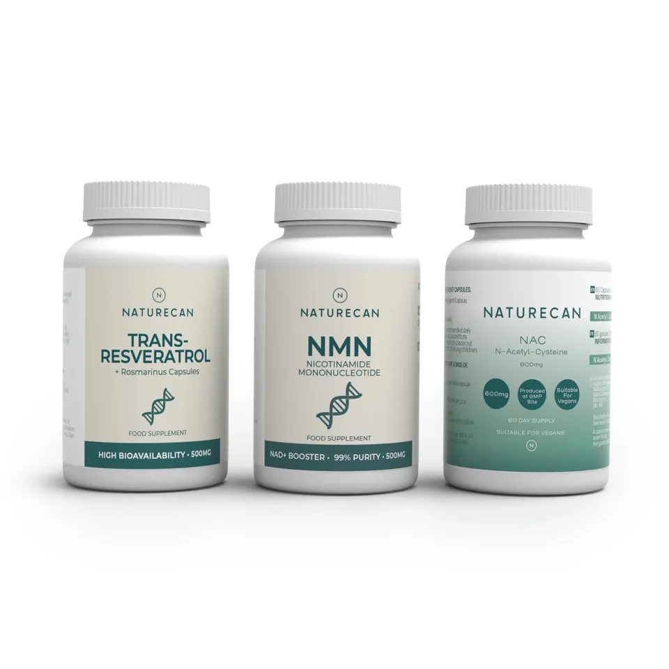 Naturecan Bundles Anti-età NMN NAC Resveratrolo Capsule Longevità