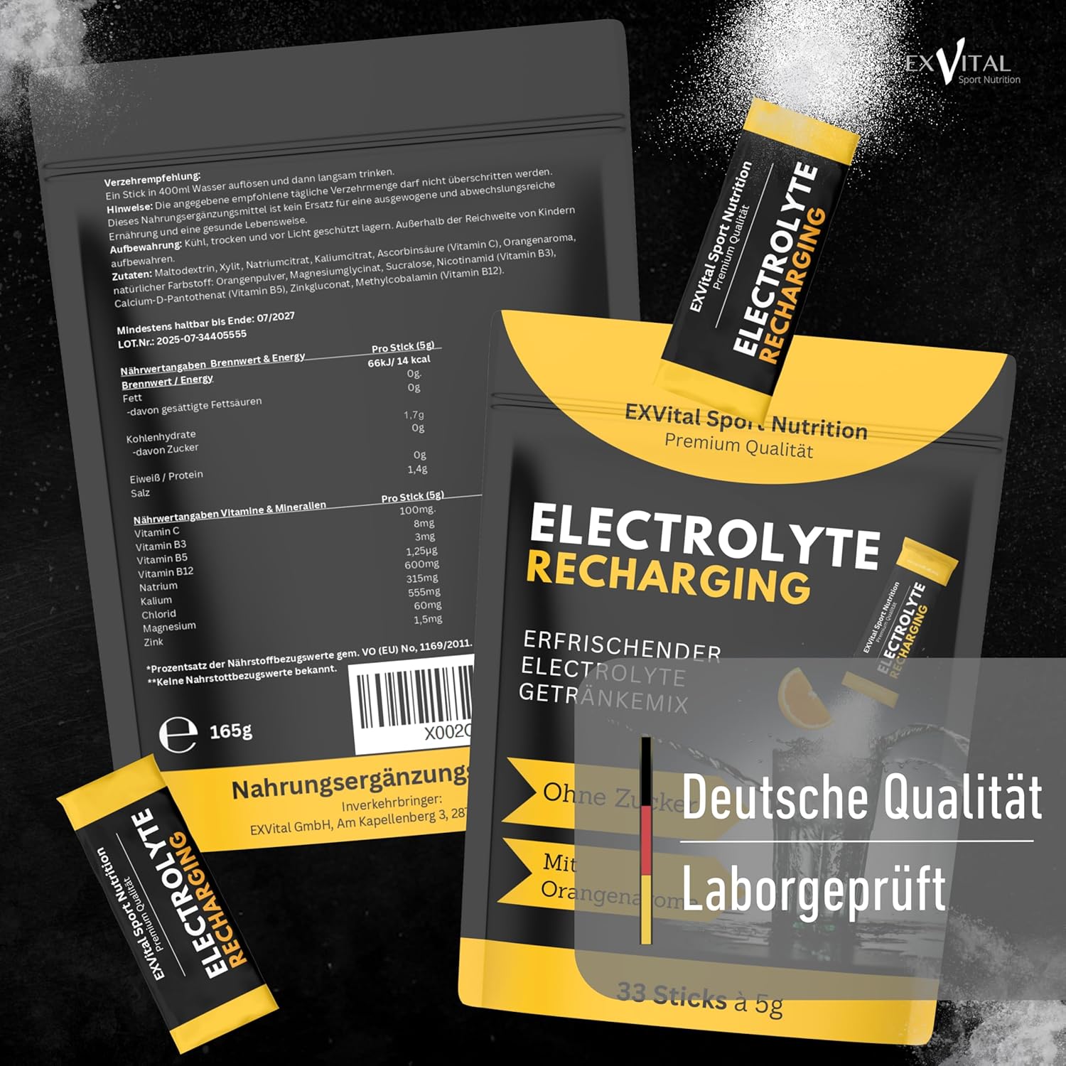 EXVital Sport Elettroliti Polvere 33 Stick Arancia