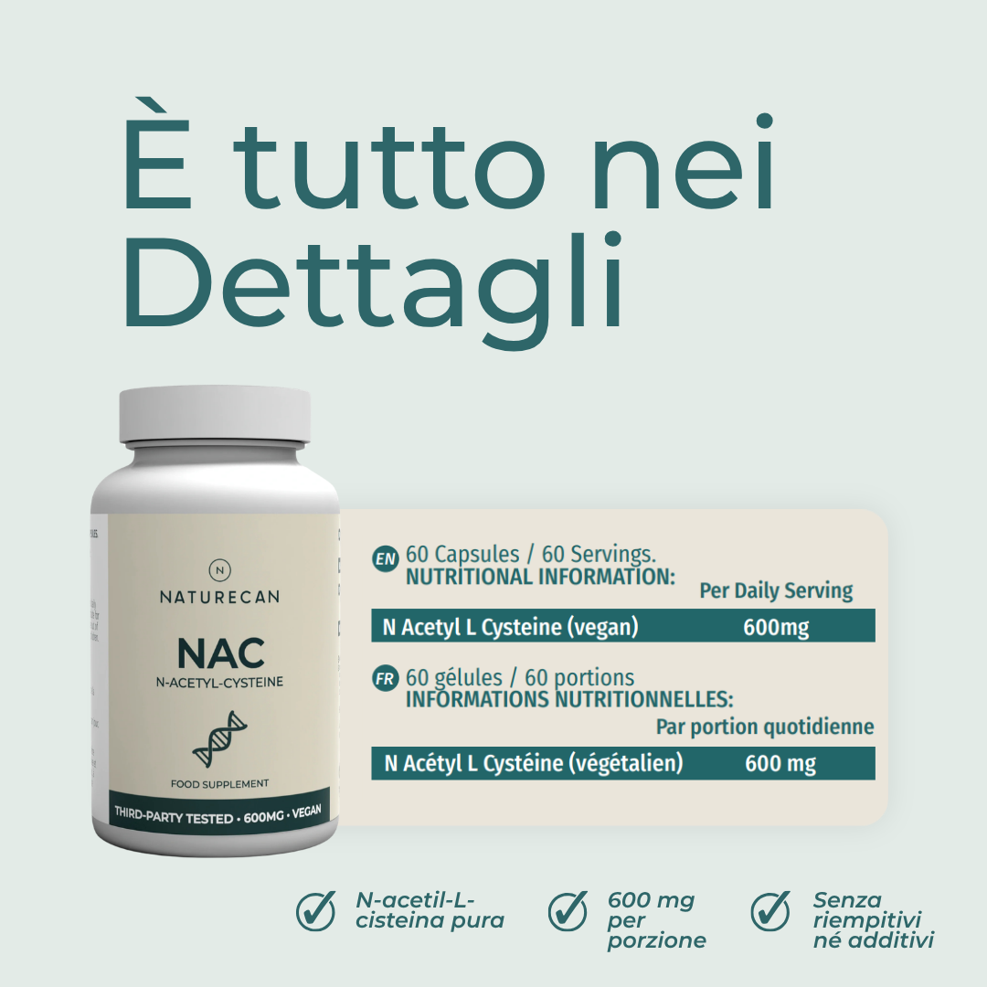 Naturecan NAC 600 mg Capsule Vegane 60 Capsule