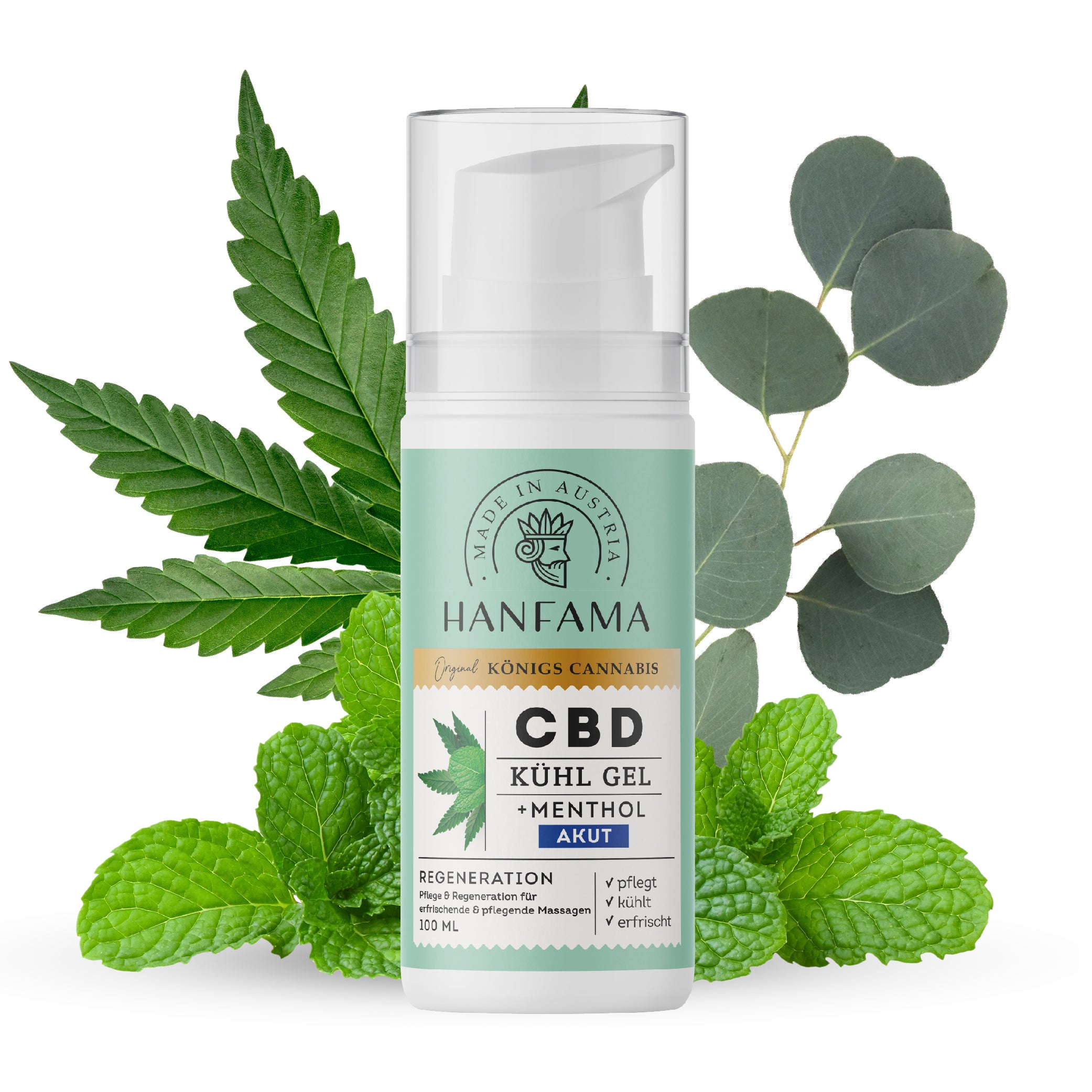 Hanfama Warm- und Kaltmassage Gel CBD 100 ml mentolo eucalipto
