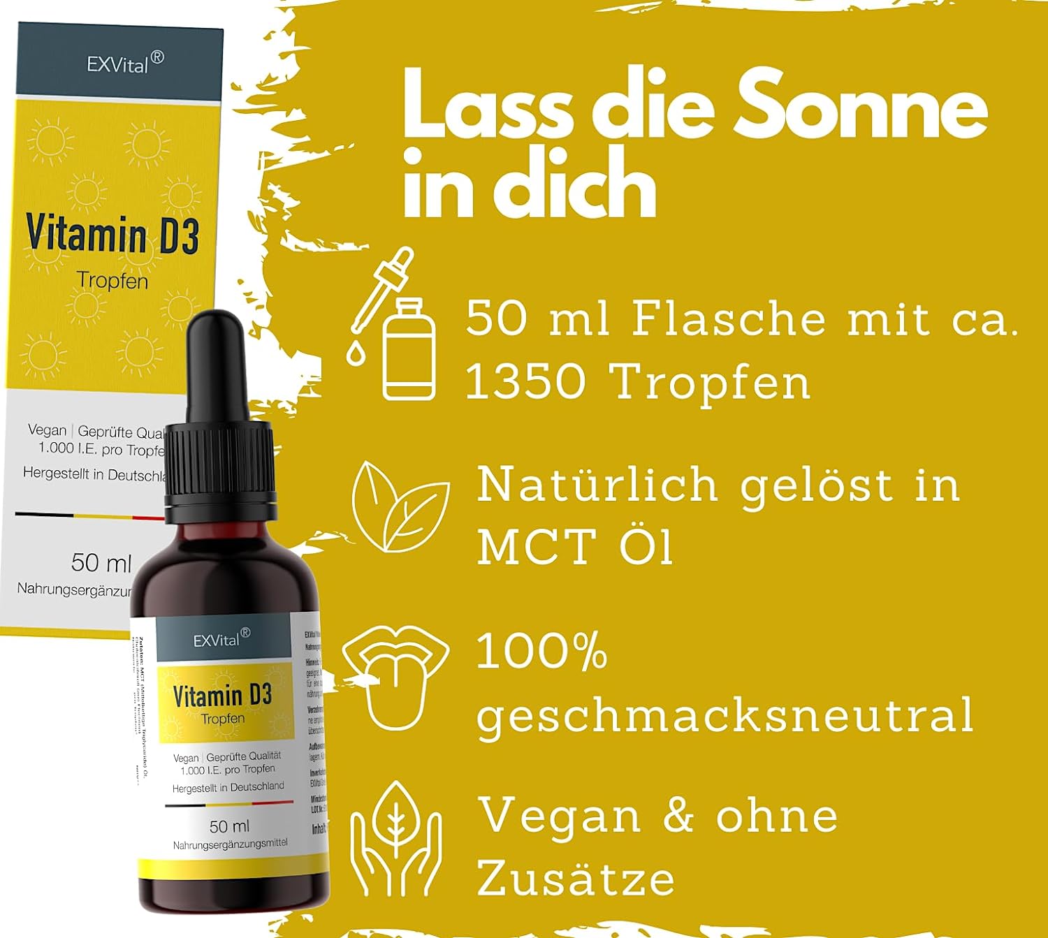 EXVital Immunsystem Vitamina D3 Gocce 50 ml 1000 UI