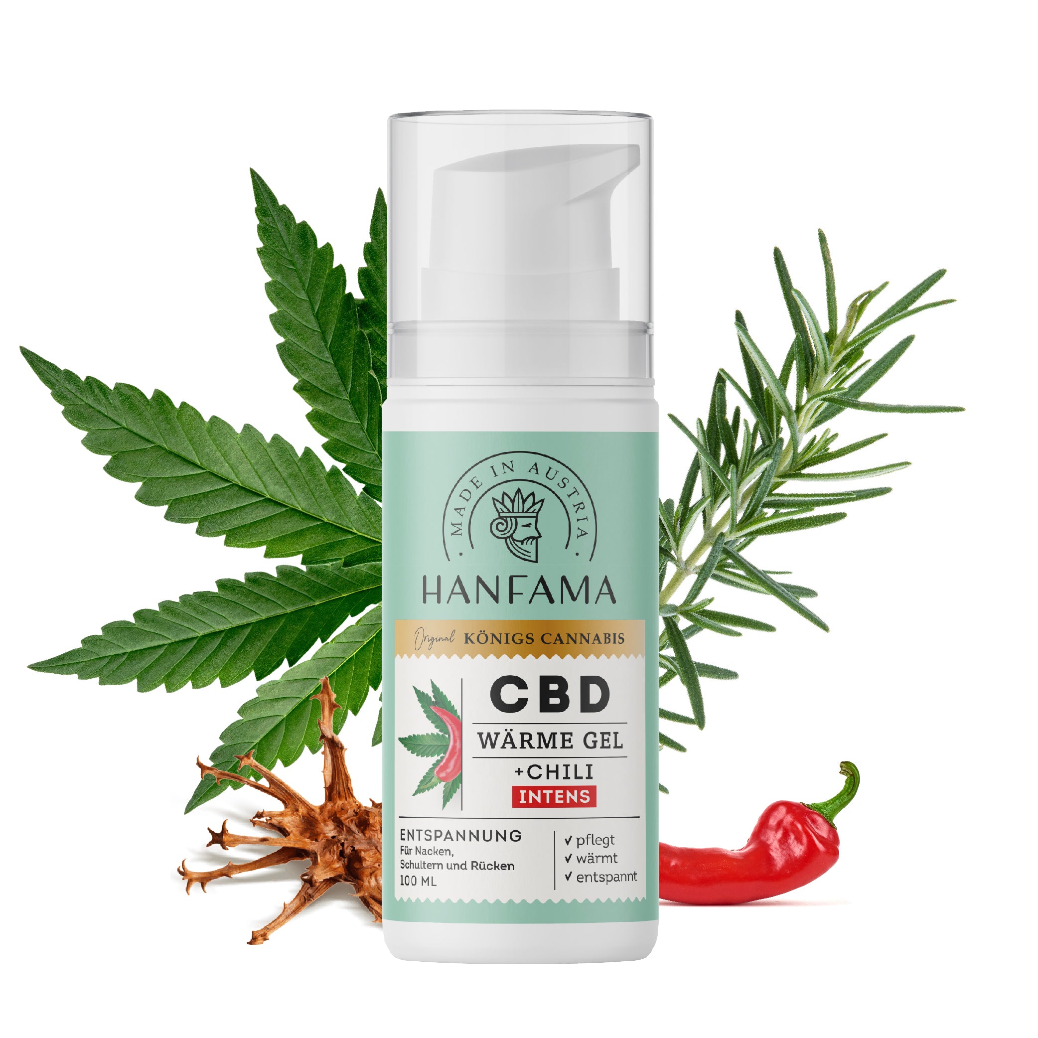 Hanfama Warm- und Kaltmassage gel riscaldante CBD 100 ml chili