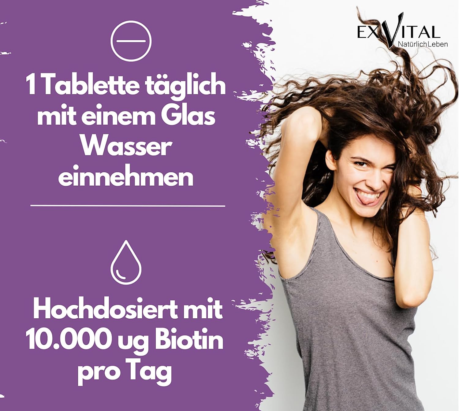 EXVital Haare & Nägel Biotina 365 compresse 10000 mcg