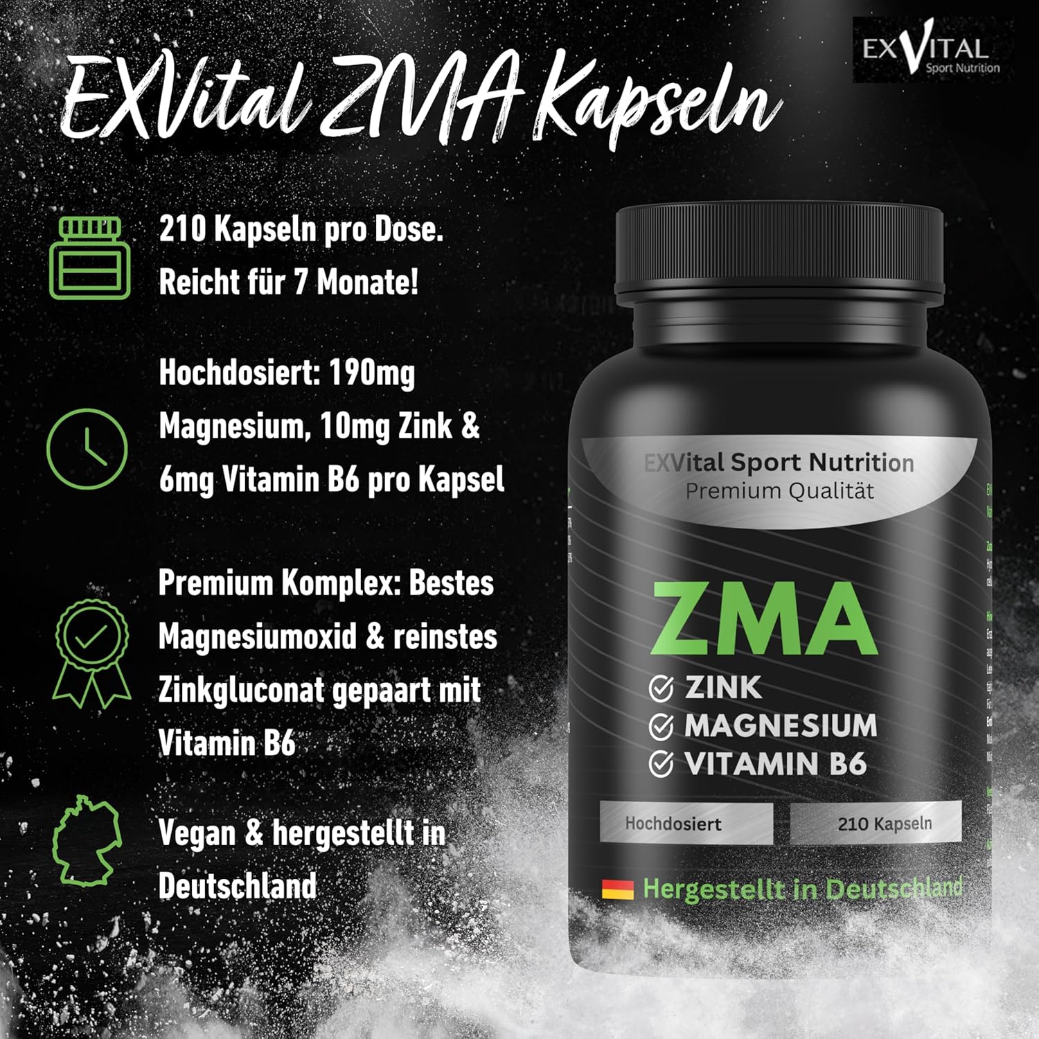 EXVital Sport ZMA 210 capsule magnesio zinco vitamina B6