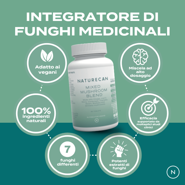 Naturecan Adaptogens funghi lions mane 90 capsule mix