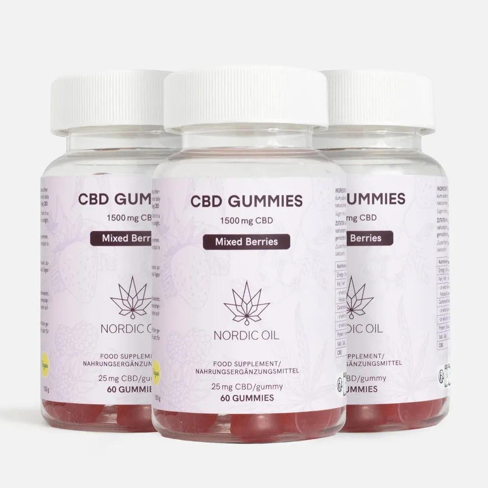Nordic Oil CBD Gummies gommose CBD frutti bosco 1500mg 3x60