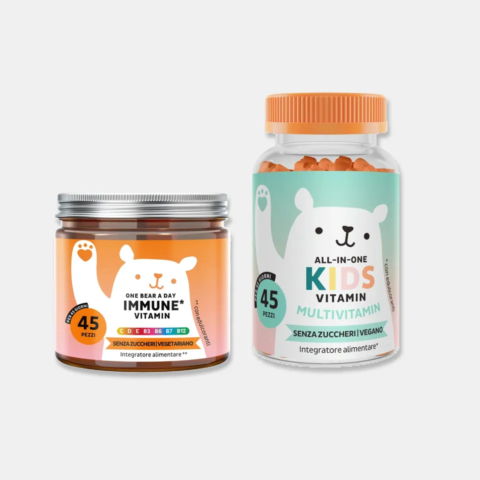 Beauty Bears Duo Benessere Famiglia orsetti multivitaminici adulti bambini