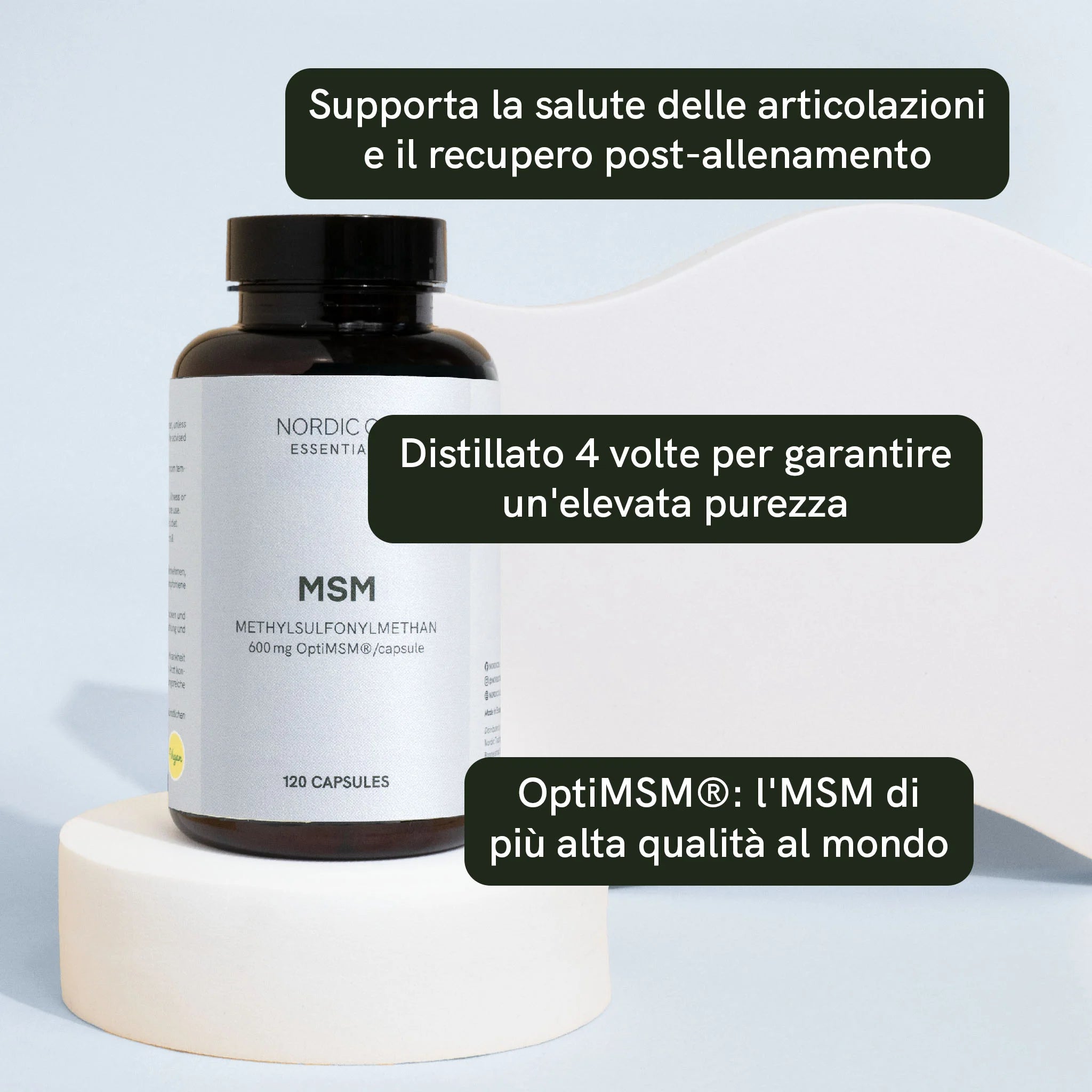 Nordic Oil MSM capsule 120 OptiMSM 600 mg vegane