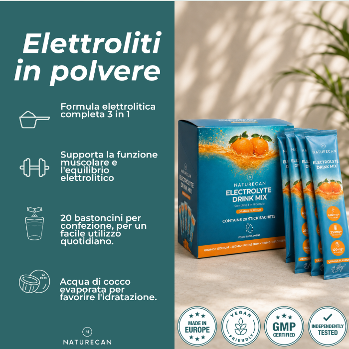 Naturecan Integratore Elettroliti Polvere 20 Bustine Idratazione