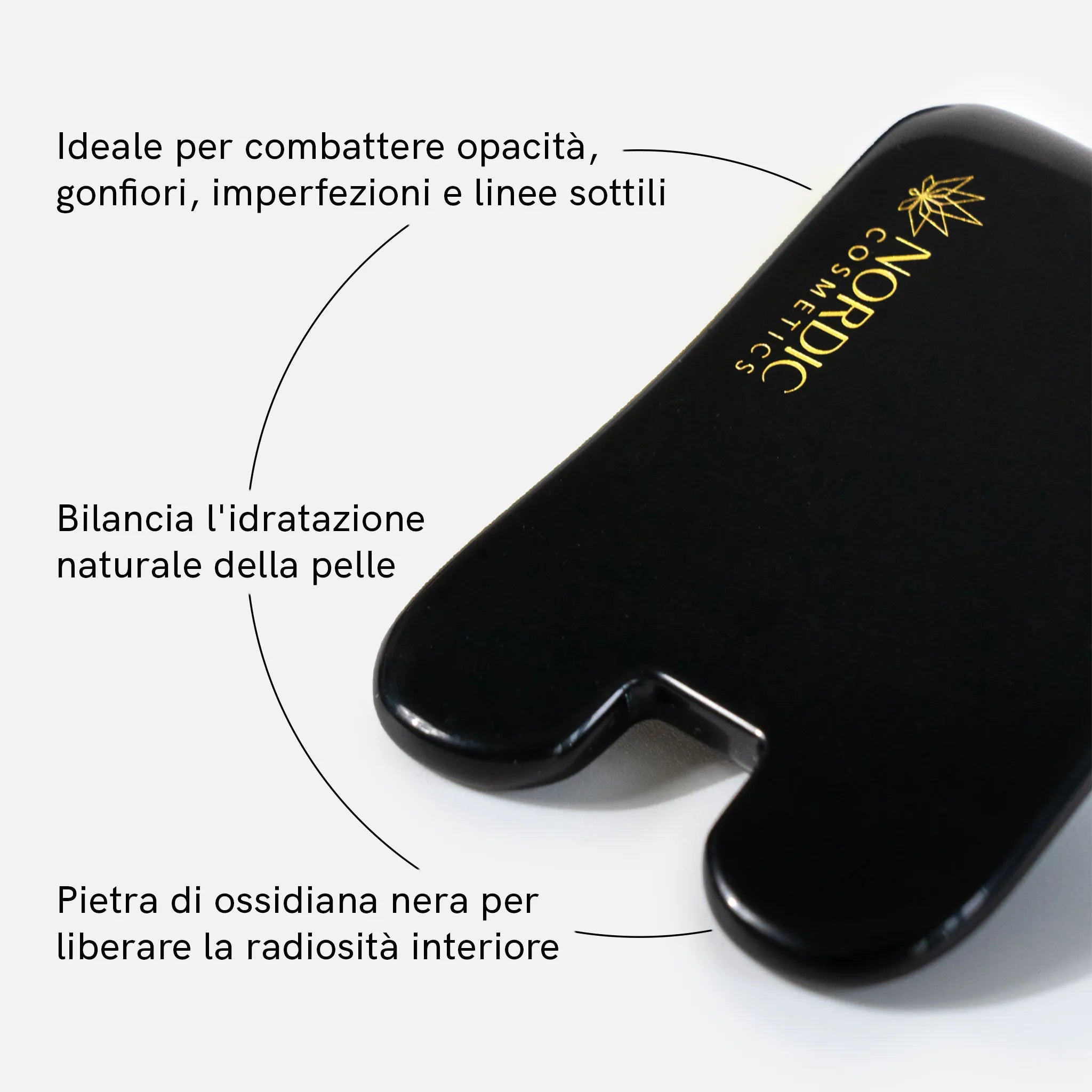 Nordic Oil Gua Sha ossidiana nera modellante viso