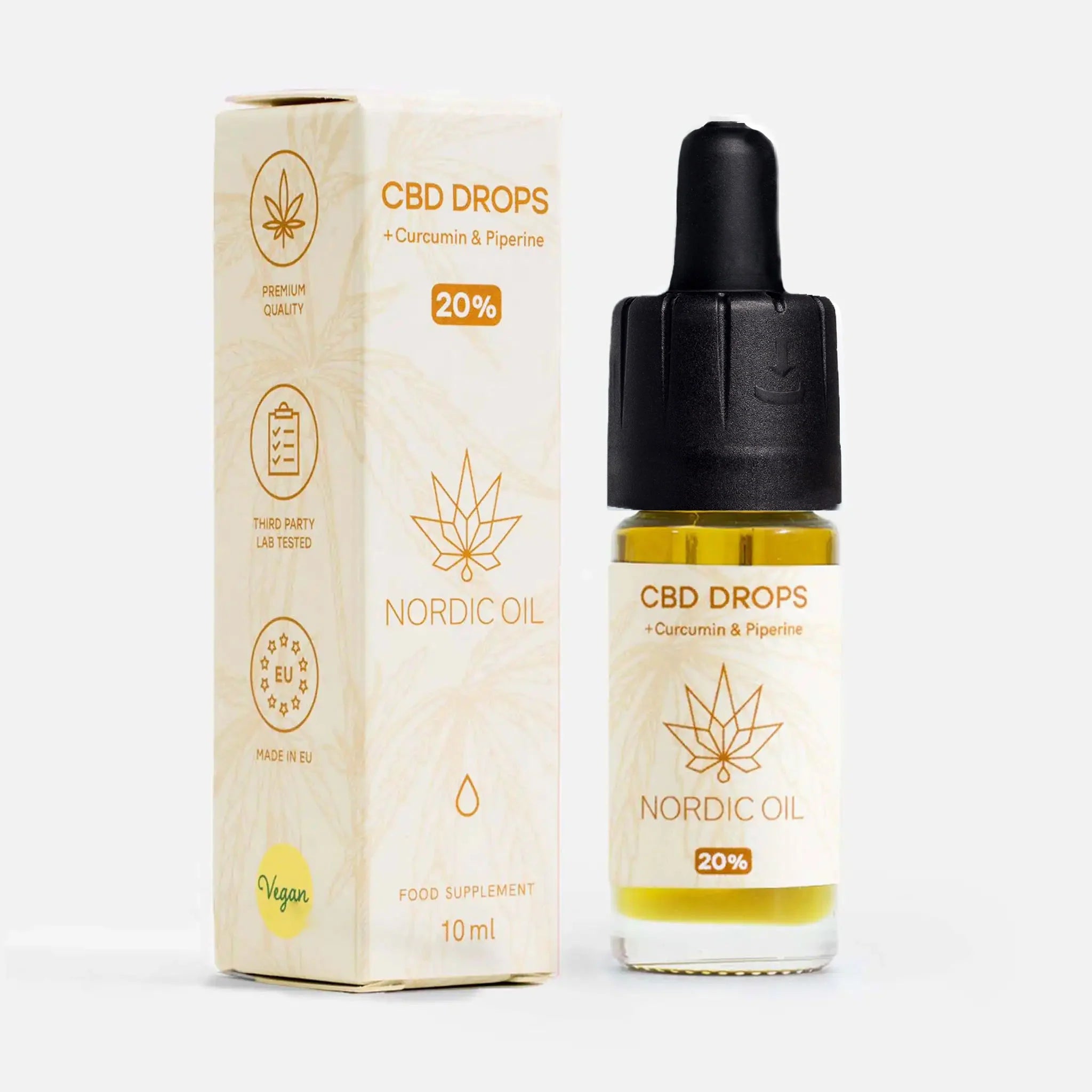 Nordic Oil Olio CBD Curcumina 20% olio 6 mg per goccia