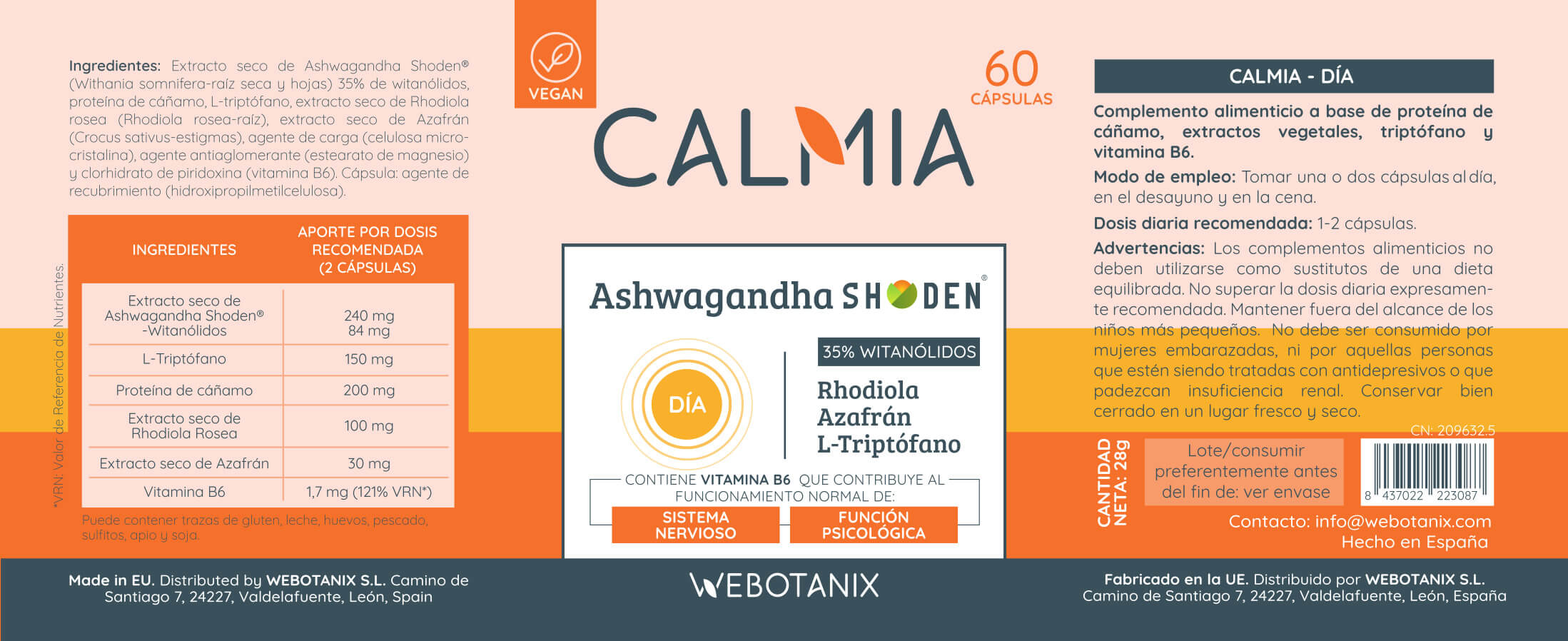 Webotanix Calmia Día capsule 60 pz equilibrio nervoso