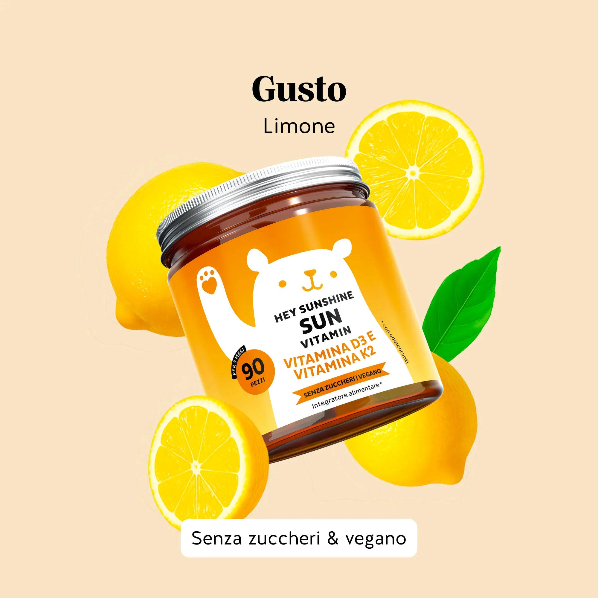 Beauty Bears Hey Sunshine Sun vitamina D3 orsetti 45 giorni limone