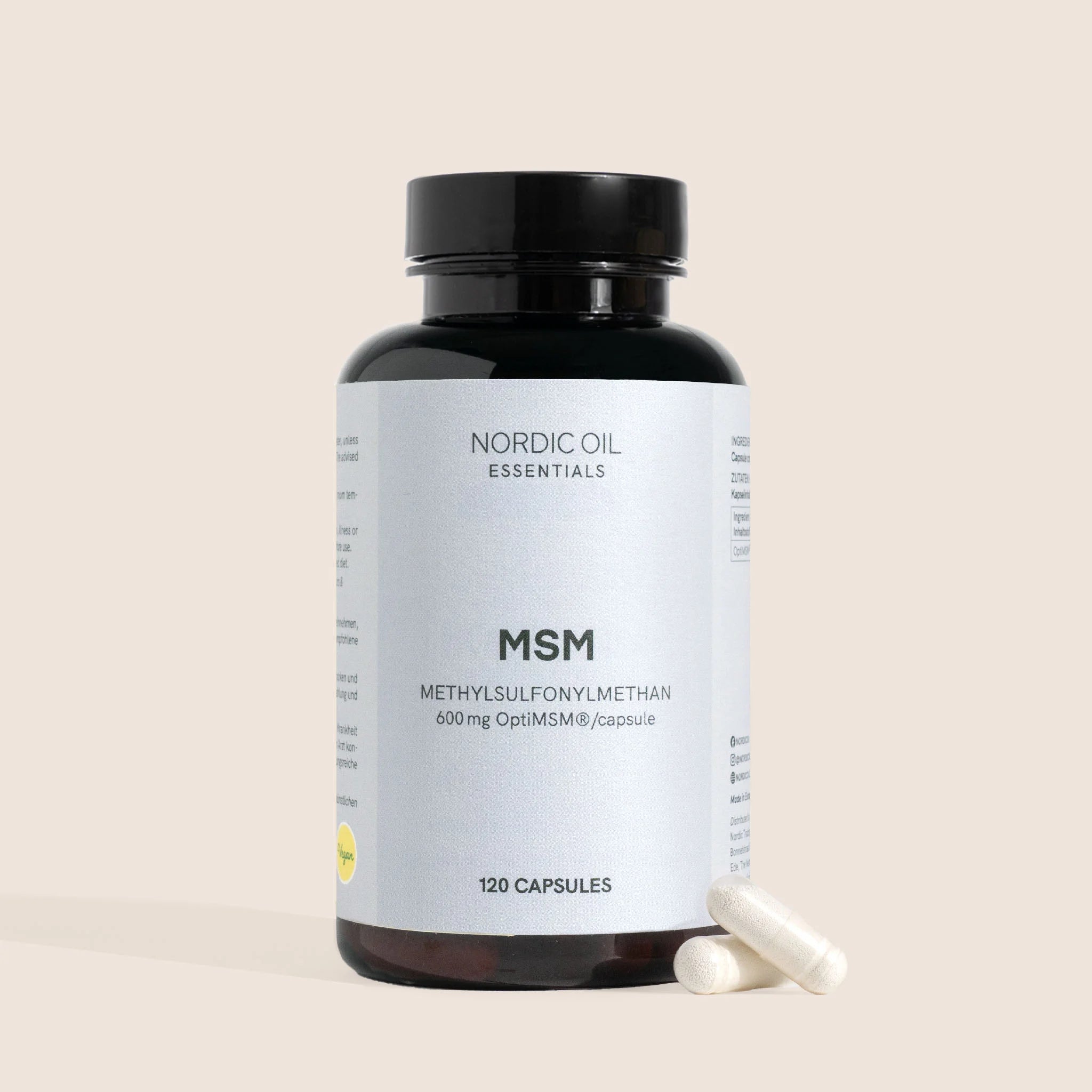Nordic Oil MSM capsule 120 OptiMSM 600 mg vegane