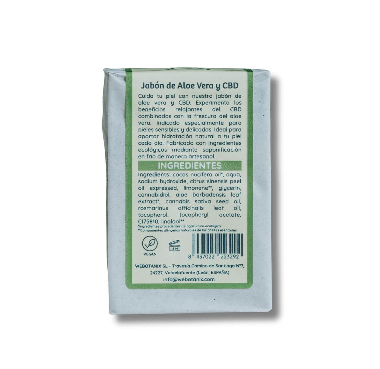 Webotanix Cosmetica sapone solido aloe vera bio 100g pelli sensibili