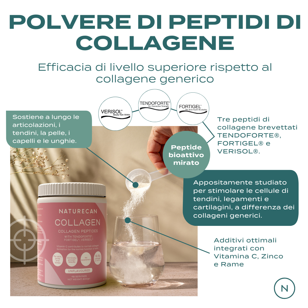 Naturecan Longevity Peptidi di Collagene Polvere 300g Vaniglia