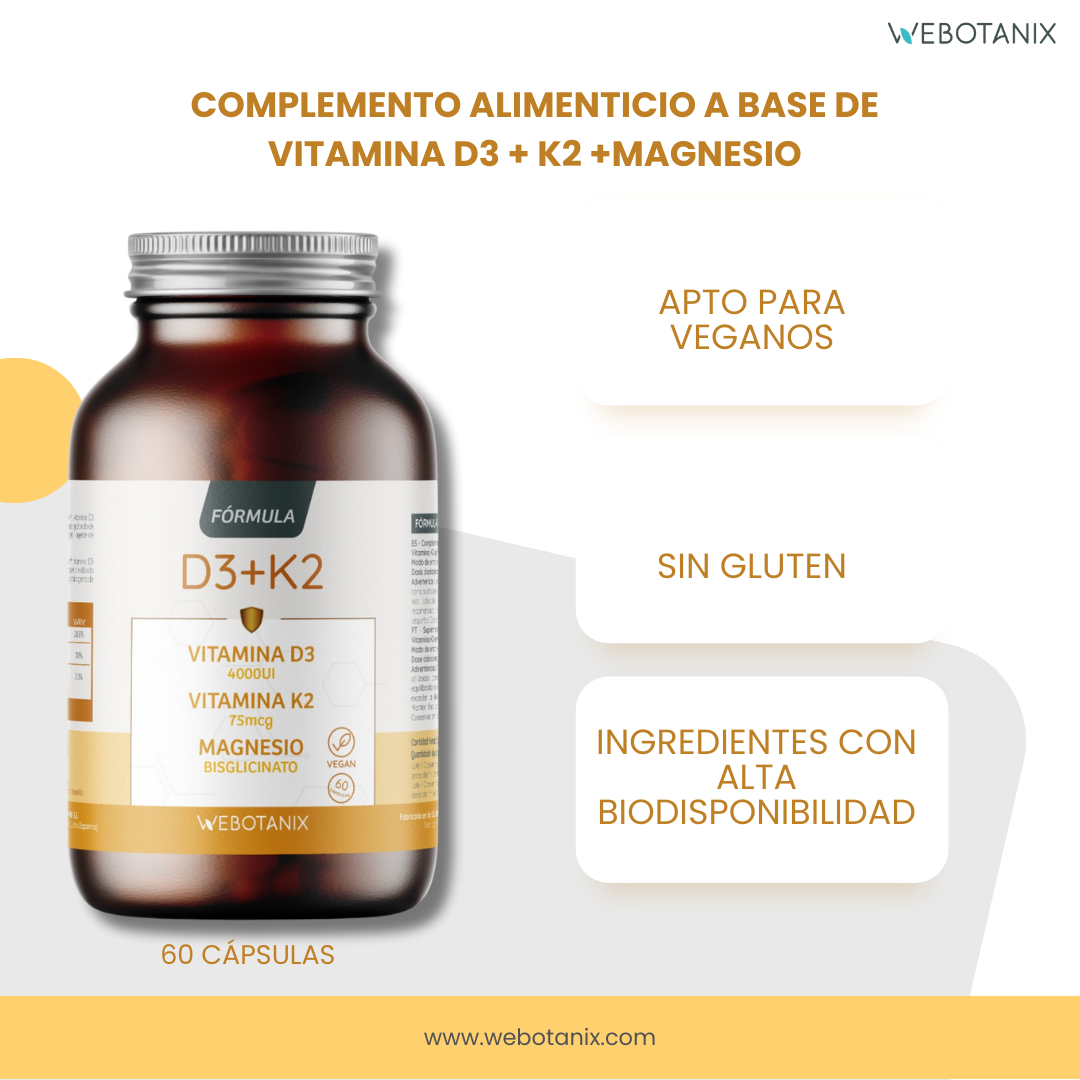 Webotanix Formula vitamina D3+K2 magnesio 60 capsule ossa immunità