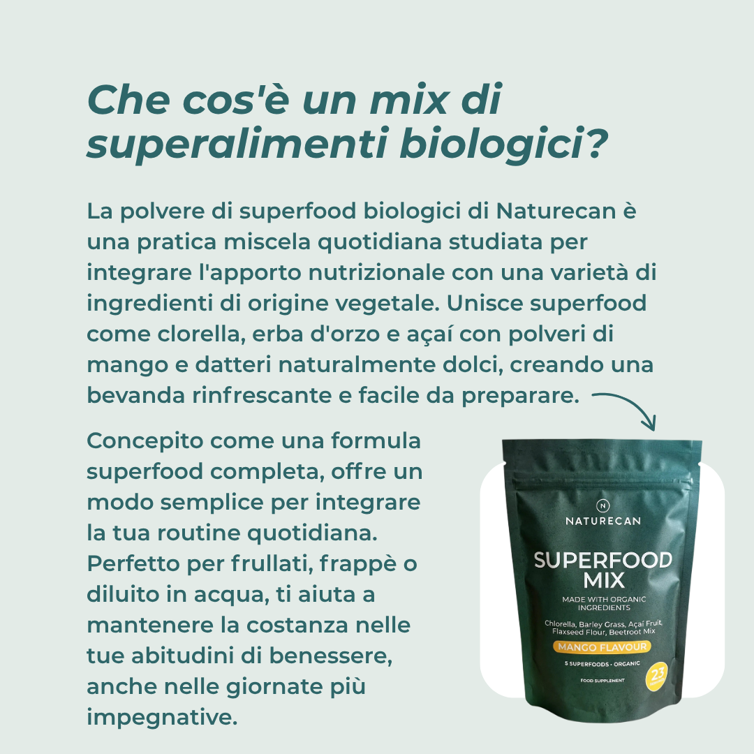 Naturecan Vitamins Superfood Bio in Polvere Mango vegano