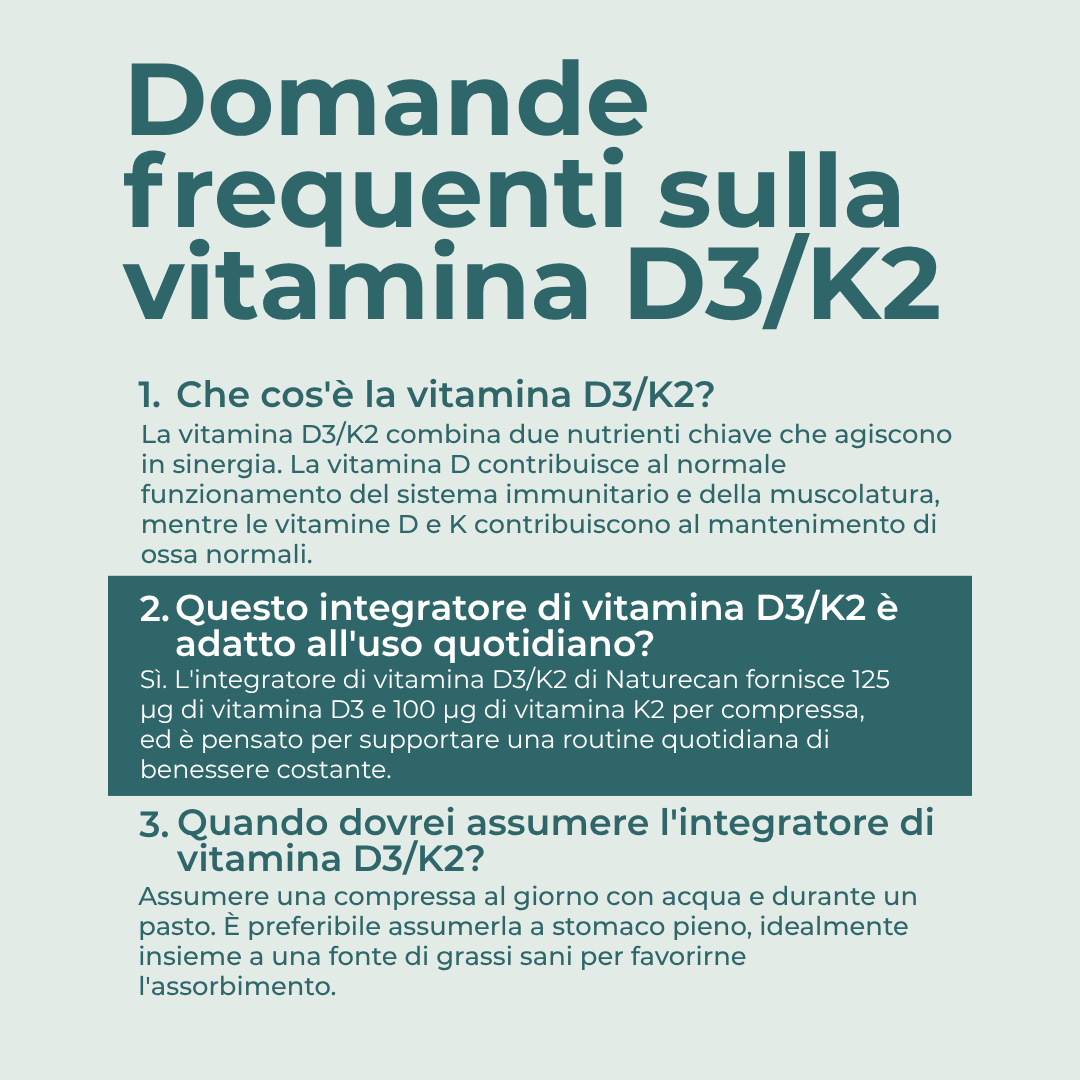 Naturecan D3 K2 vitamine ossa 180 capsule 5000 UI