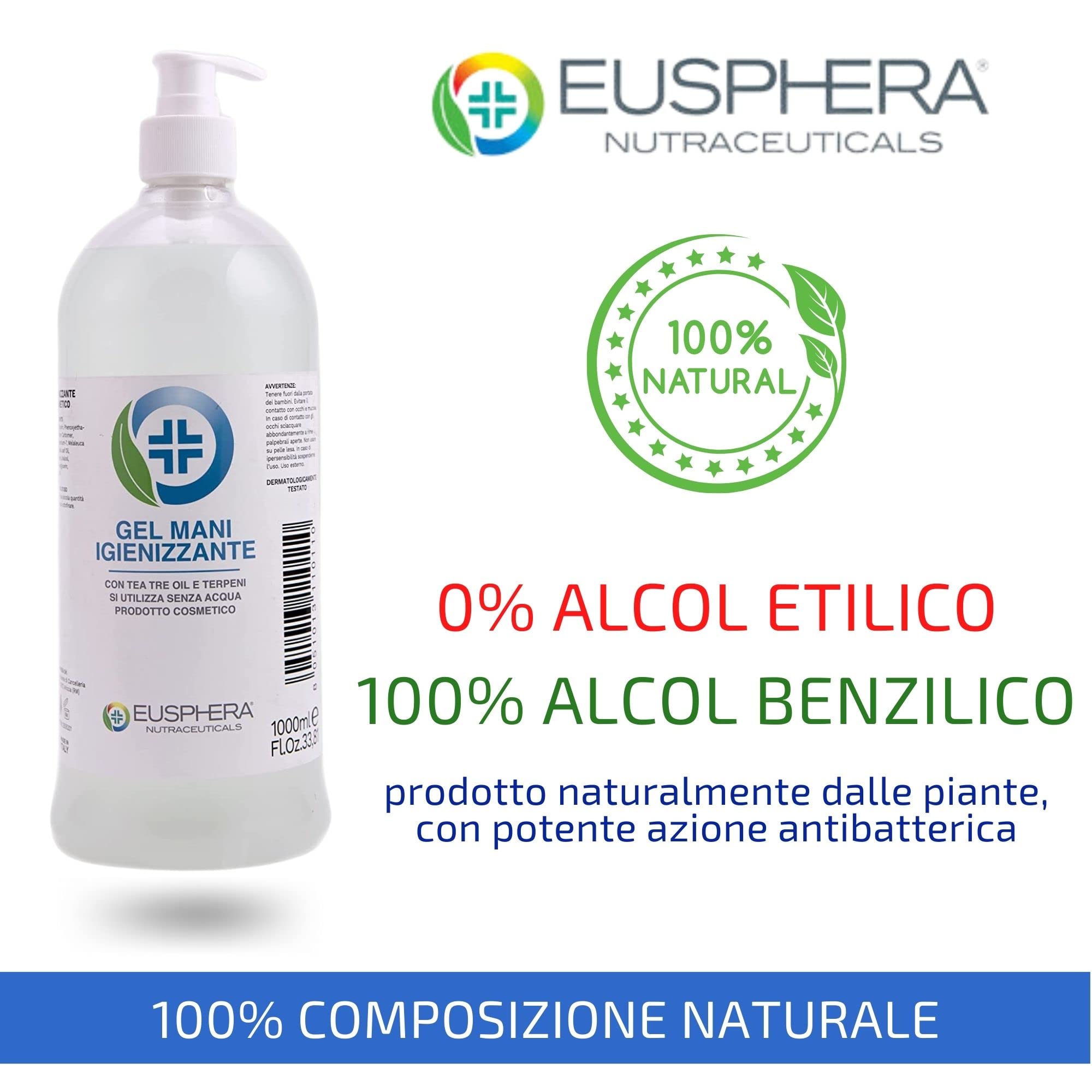 Eusphera Creme CBD gel mani igienizzante 2x1 L