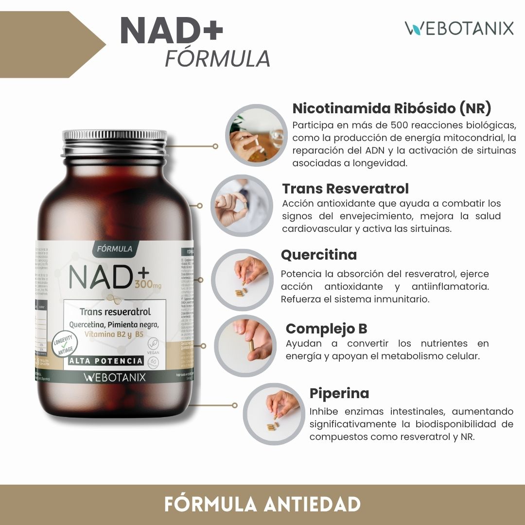 Webotanix Fórmula NAD+ Resveratrolo capsule 60 pz energia