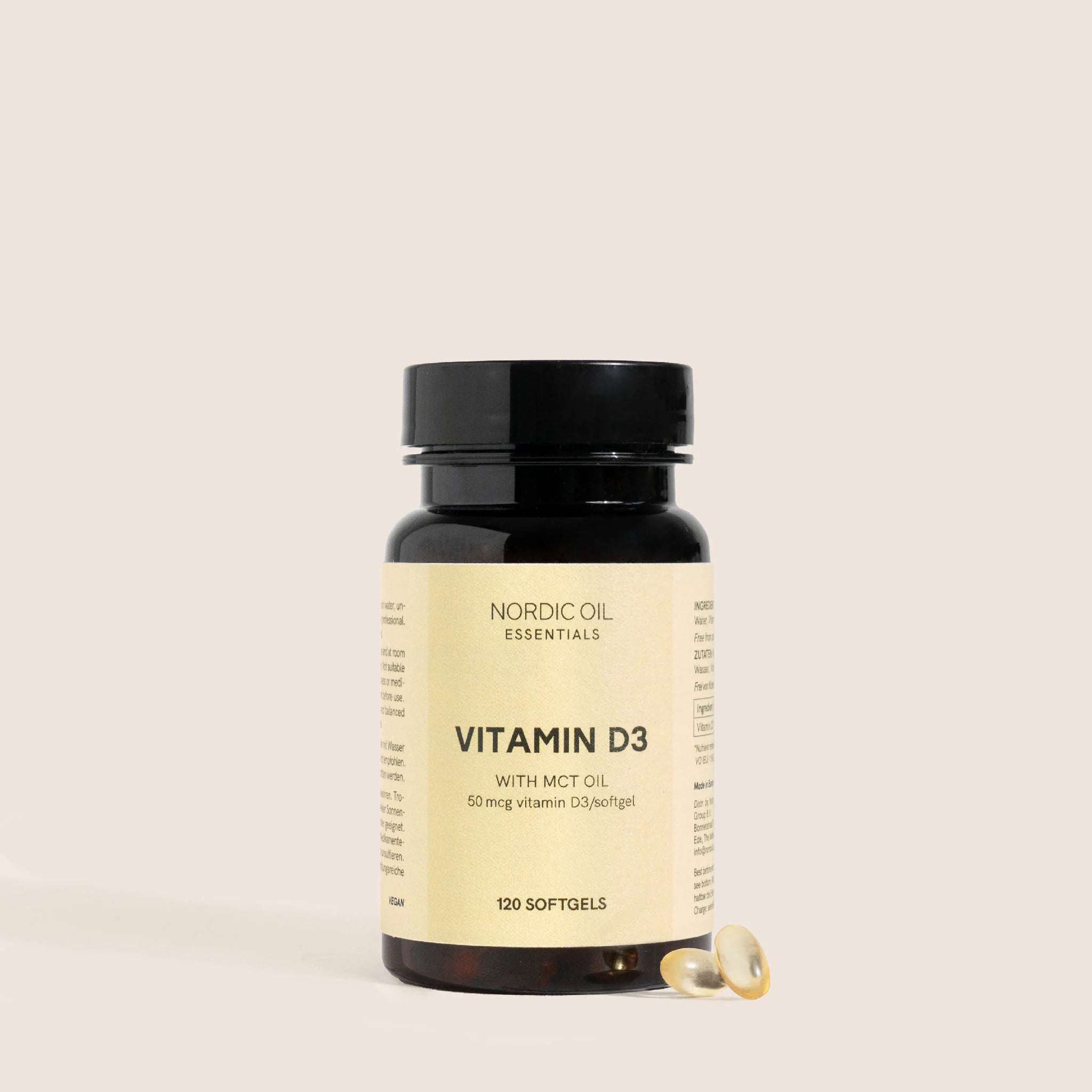 Nordic Oil Vitamina D3 capsule 120 olio MCT vegane