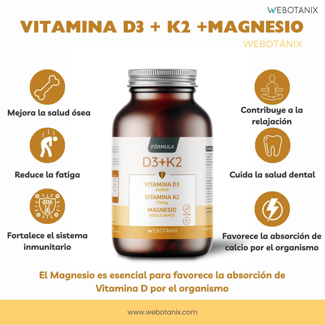 Webotanix Formula vitamina D3+K2 magnesio 60 capsule ossa immunità