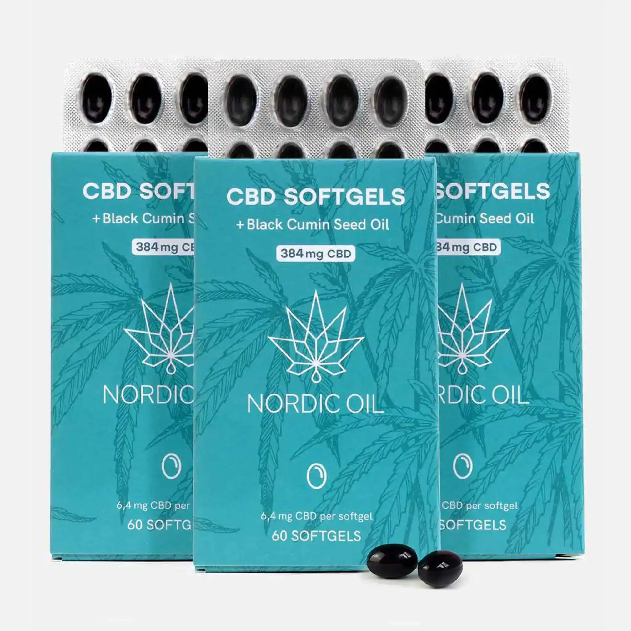 Nordic Oil CBD Capsules 3x2 capsule CBD 384 mg 60 capsule