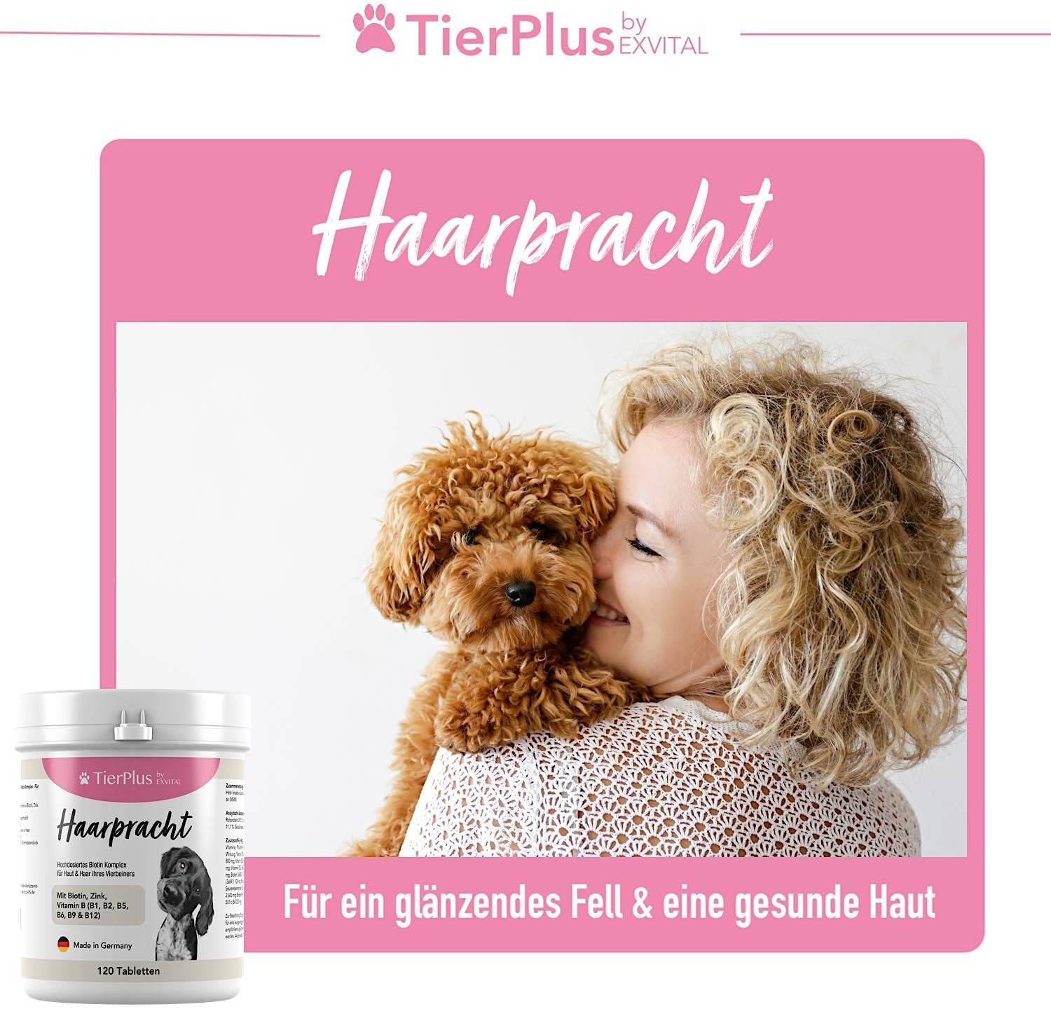 EXVital Haarpracht Biotina Cane 120 Compresse Pelo