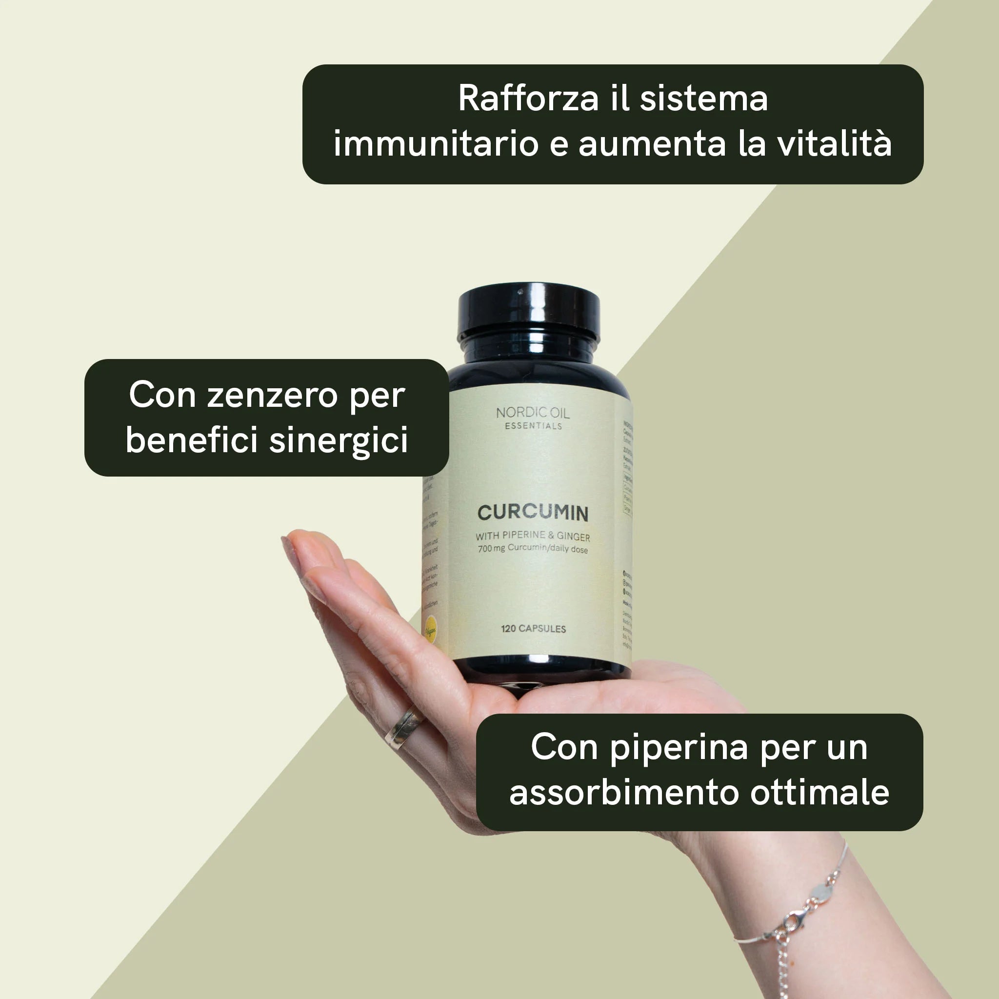 Nordic Oil Curcumina 700 mg 120 Capsule con piperina