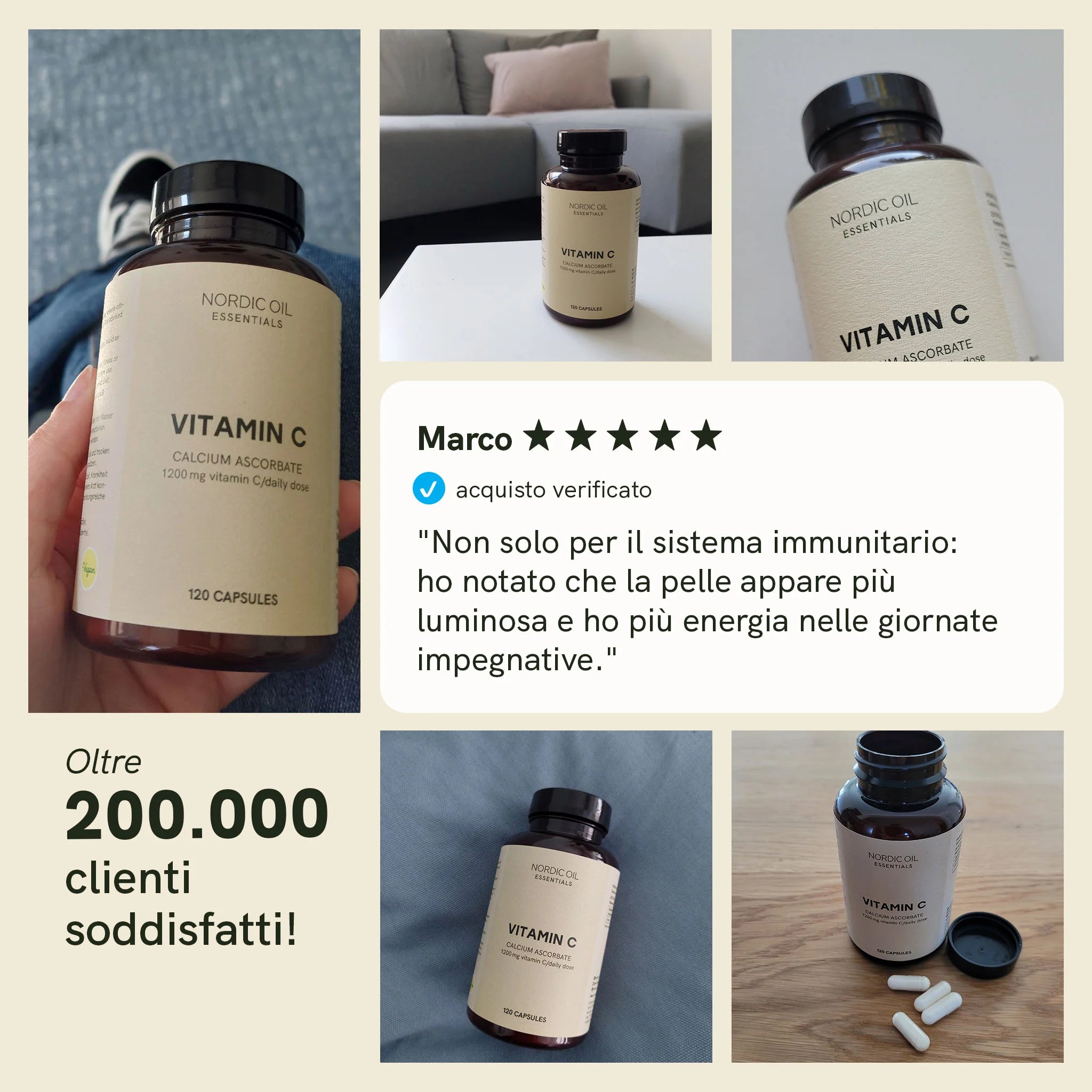 Nordic Oil Vitamina C 120 capsule vegane immunità