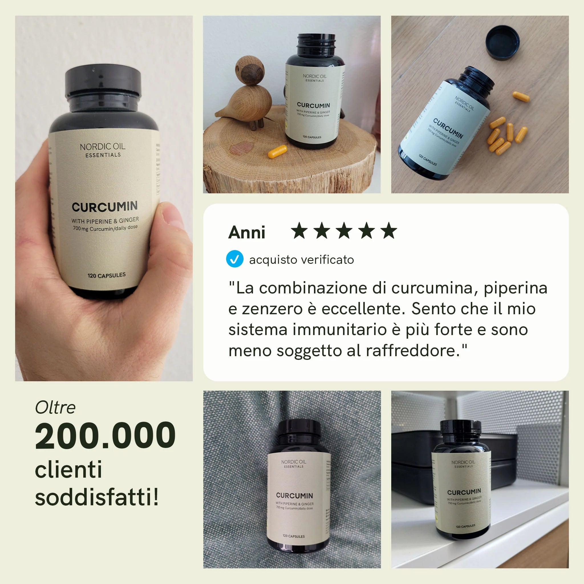 Nordic Oil Curcumina 700 mg 120 Capsule con piperina