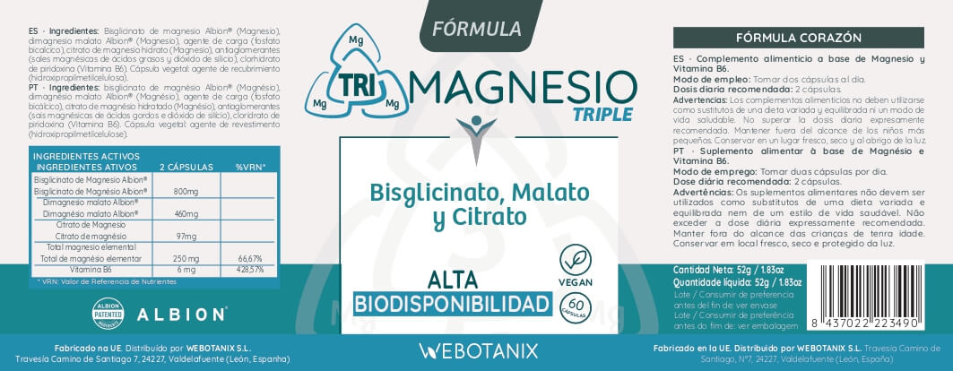 Webotanix Formula Triple Magnesio 120 capsule vitamina B6