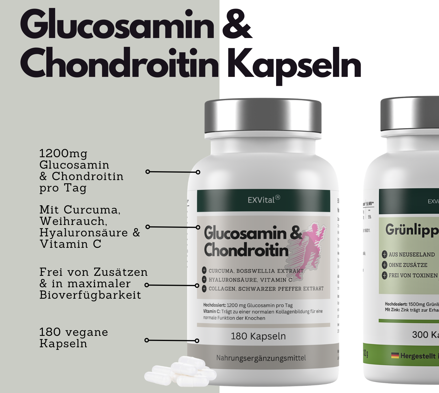 EXVital Muskeln GelenkPlus Set capsule glucosamina 3 pz