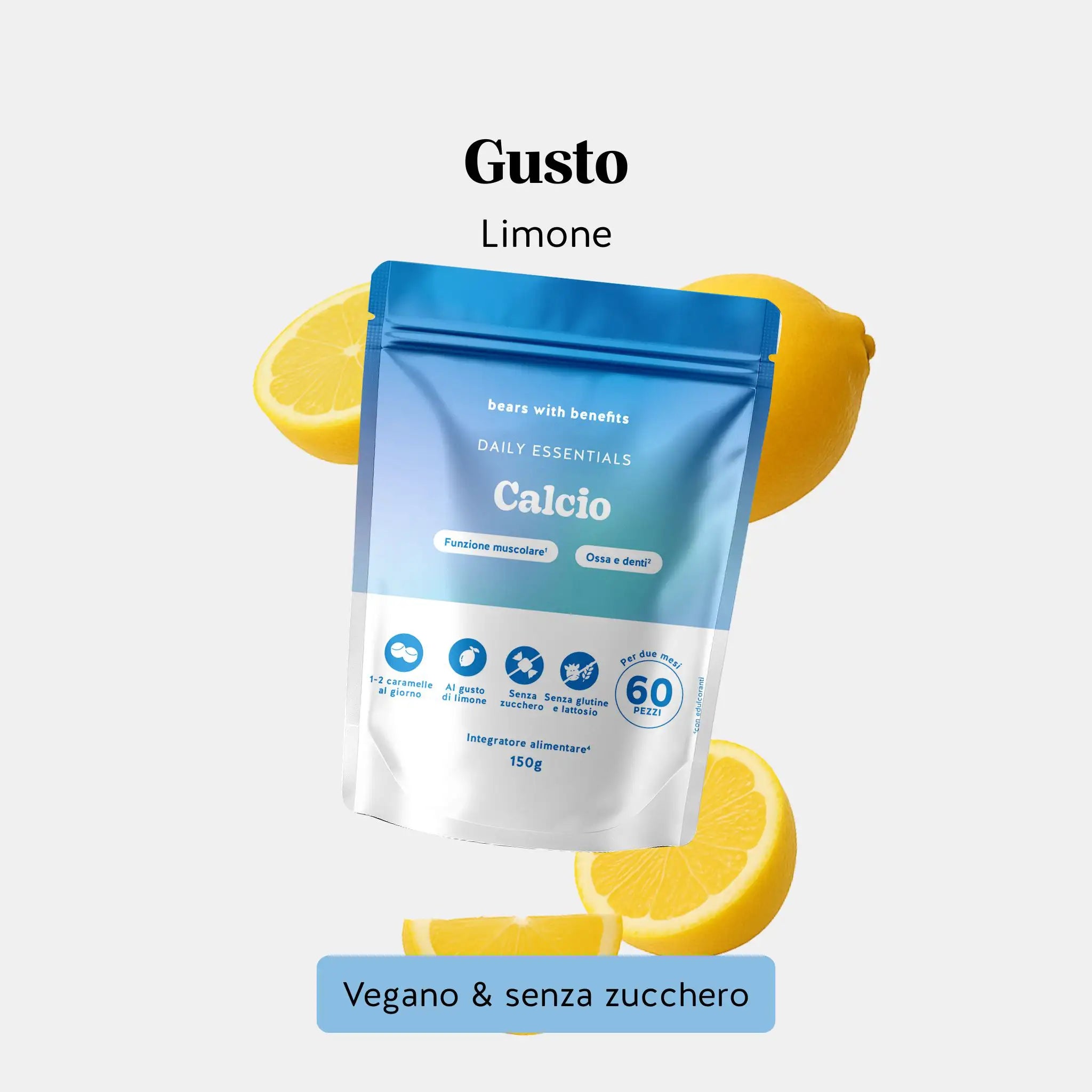 Beauty Bears Daily Essentials Calcio Gommose 60 Giorni Limone