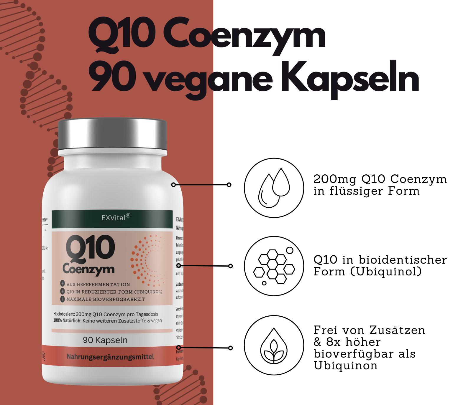 EXVital Q10 Ubiquinol 200 mg 90 capsule bellezza