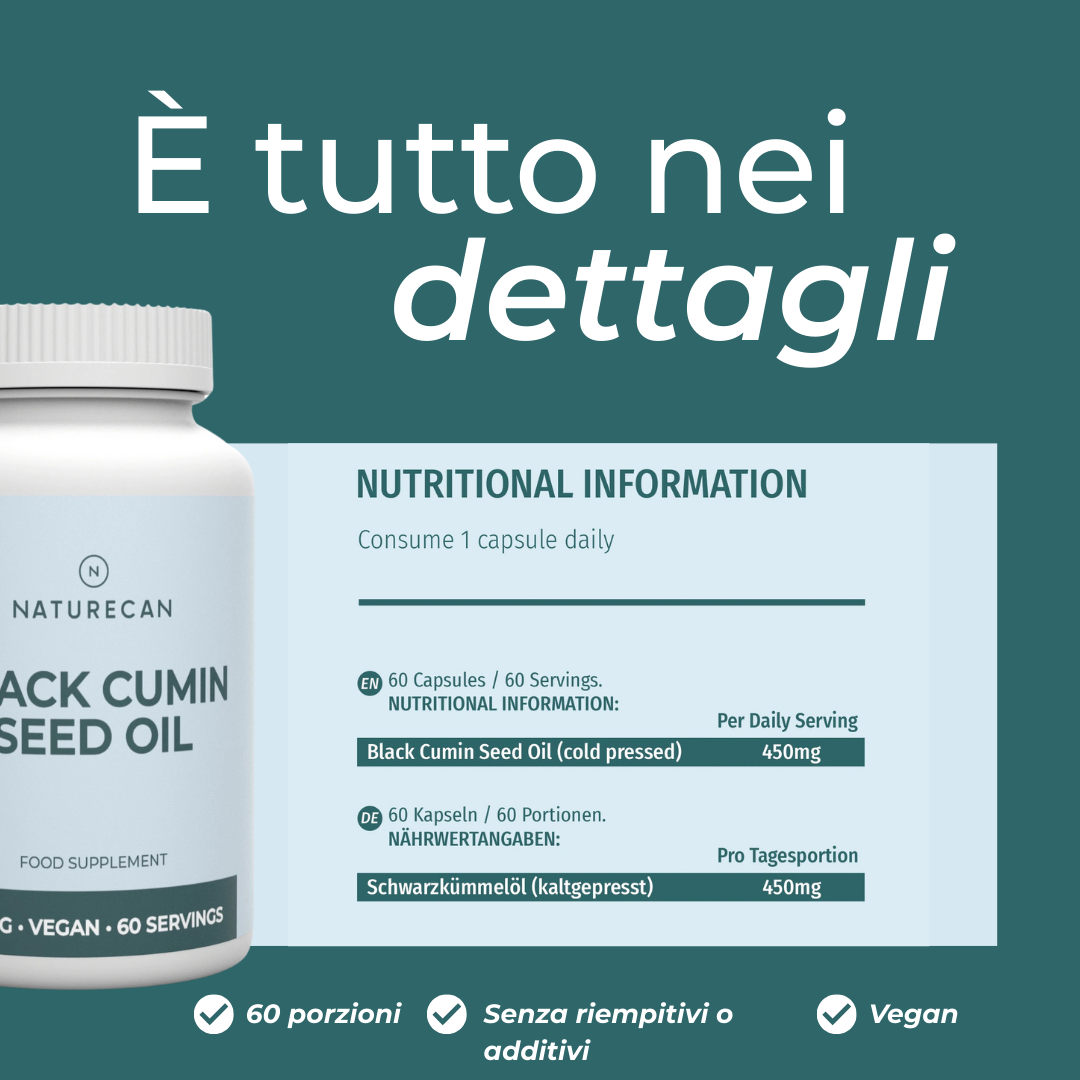 Naturecan Olio di Cumino Nero Capsule 450mg 60 Dosi