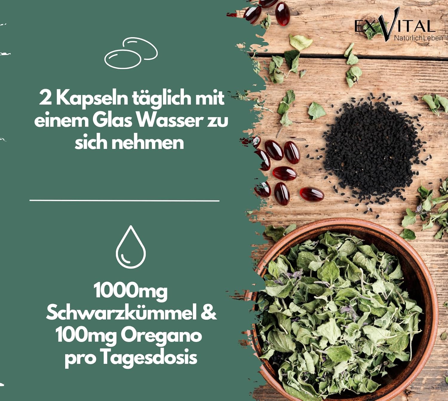 EXVital Immunsystem origano e cumino nero capsule 180 pz