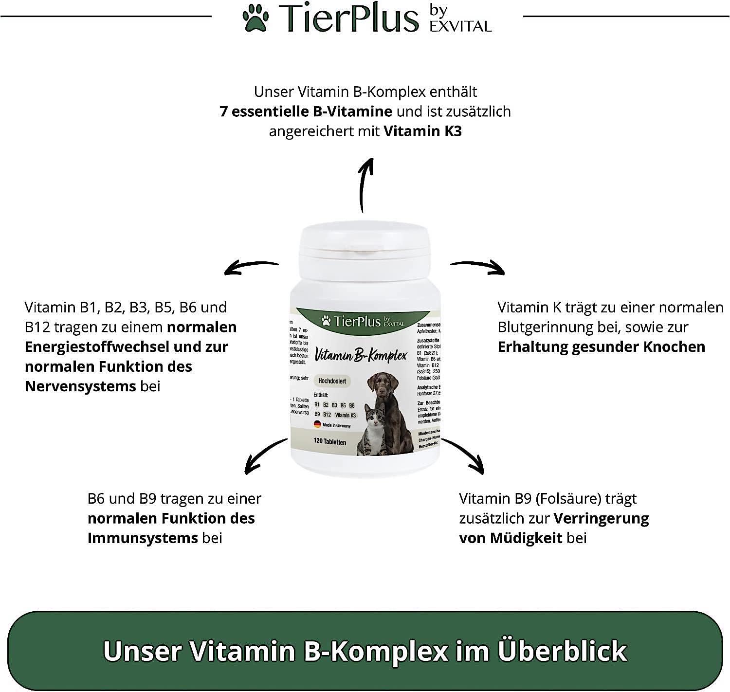 EXVital Tierplus Vitamina B Complex 120 compresse cani gatti