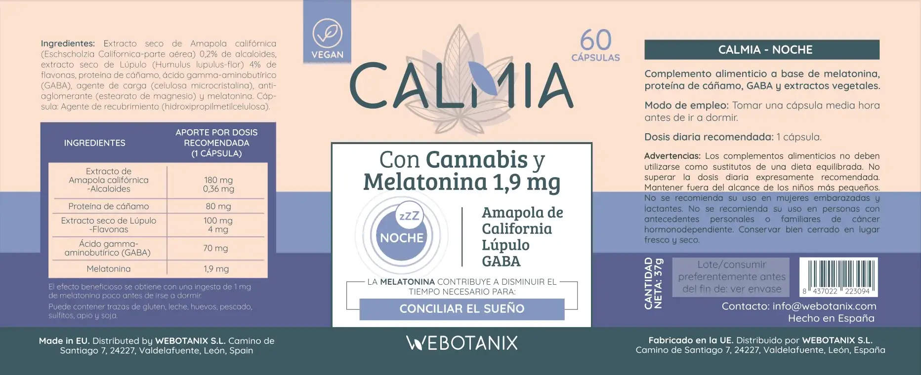 Webotanix Calmia Giorno+Notte integratore giorno e notte stress sonno