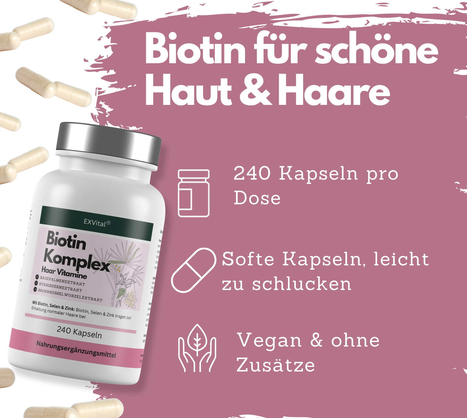 EXVital Biotina Complesso Capsule 240 Pezzi 10000 mcg